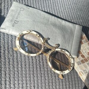 Dior Embellished Gold Sunglasses
